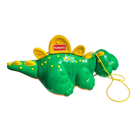 Playskool Prehistoric Pull Along Dinosaur Baby Toy Rattle Vintage 1993 Hasbro - Picture 2 of 7